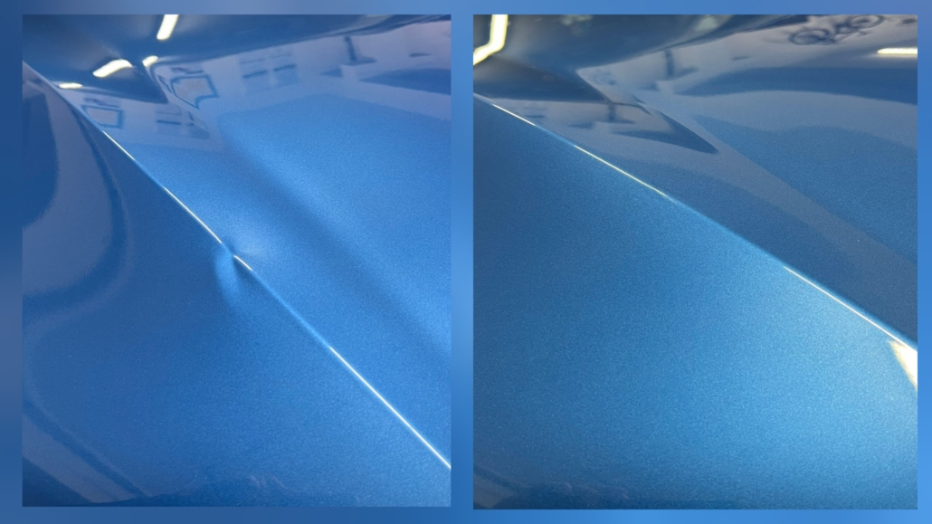 Dellenentfernung ohne Lackieren – Vorher-Nachher Vergleich an der Motorhaube