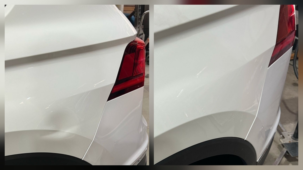 Dellenentfernung ohne Lackieren – Vorher-Nachher Vergleich an der Seitenwand